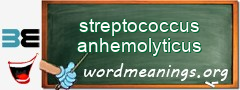 WordMeaning blackboard for streptococcus anhemolyticus